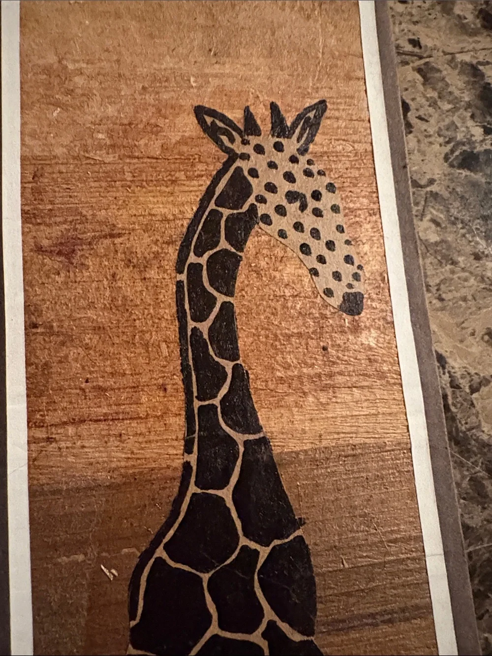 Rustic Brown & Black Giraffe Banana Leaf Wall Art Pair - Home Wall Decor